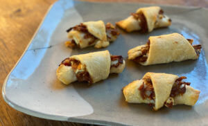 caramelized onion and bacon rugelach