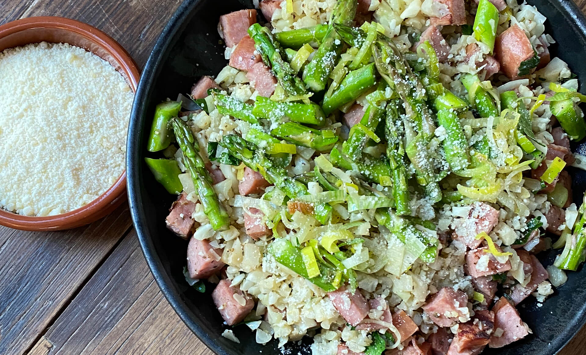 Quick Skillet Sausage Cauliflower Risotto