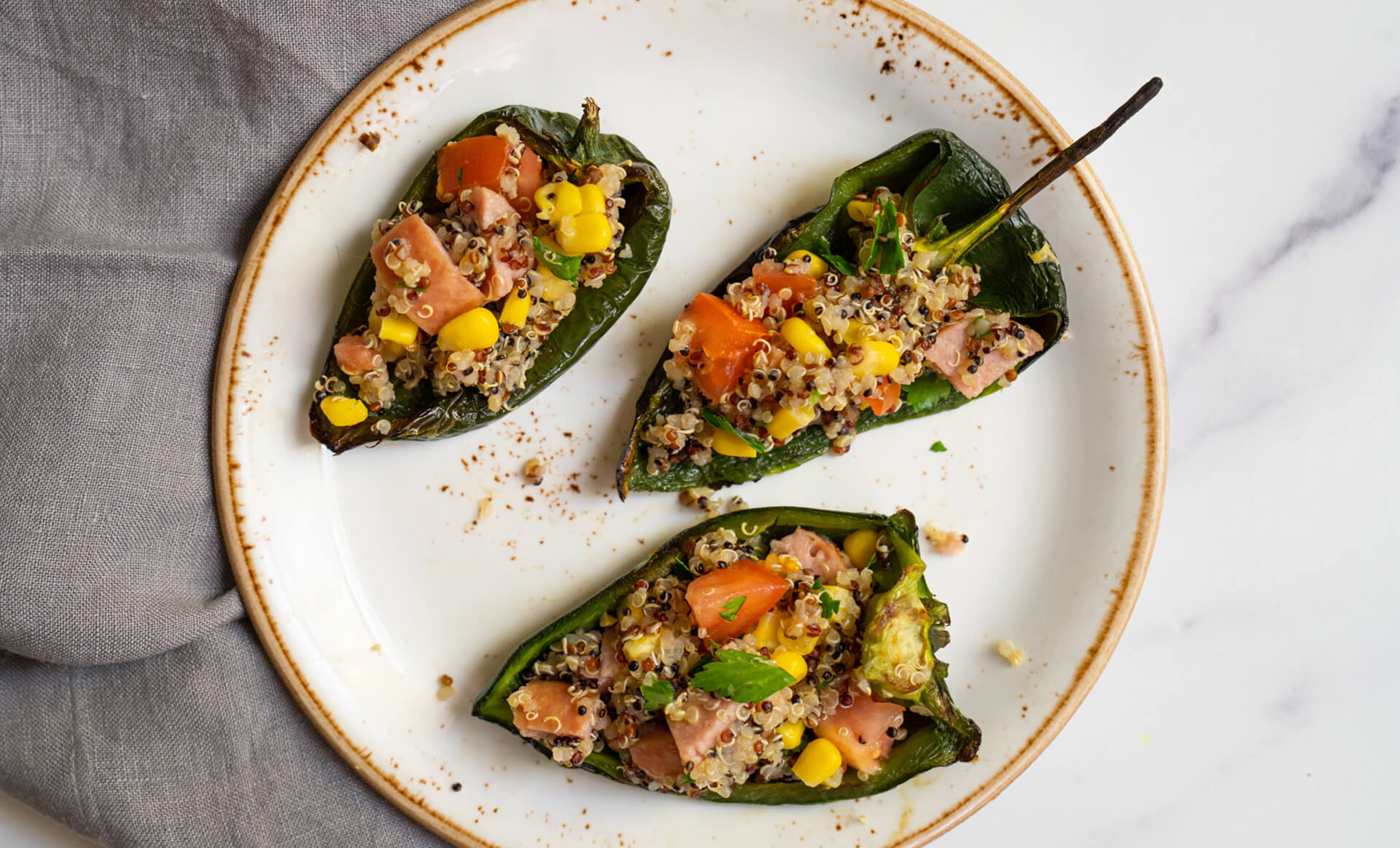 Chile rellenos with kielbasa