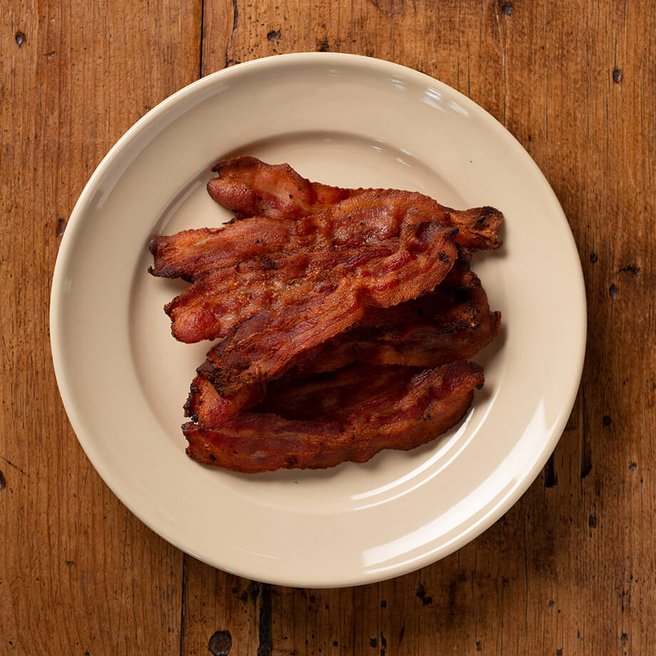 plated bacon
