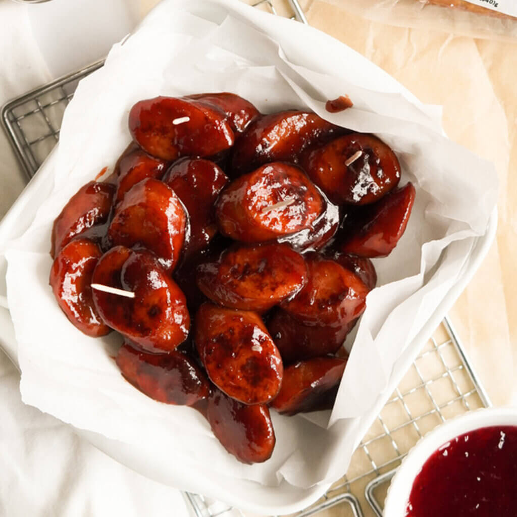 glazed kielbasa bites