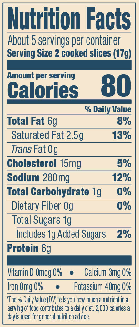 Coleman Foods hickory smoked bacon nutrition facts