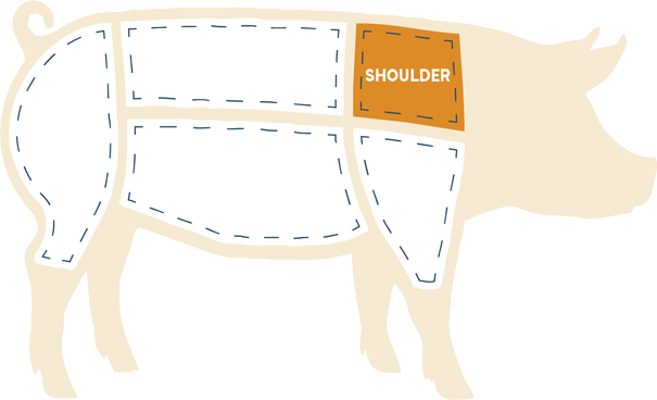 pig illustration showing shoulder cut