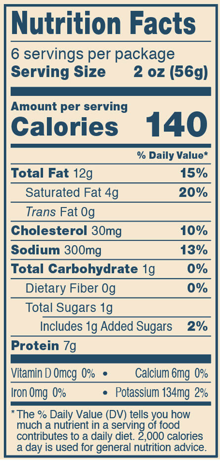 Coleman Foods Kielbasa nutrition facts