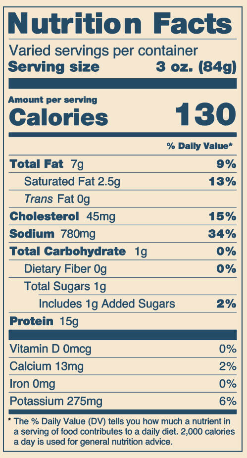 Coleman Foods semi boneless uncured half ham nutrition facts