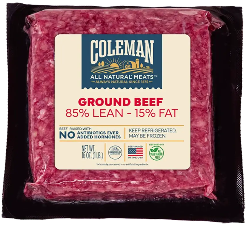 Coleman Natural Ground Beef 85 15 |